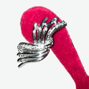 1980's Style Silver-Tone Clip Back Earrings